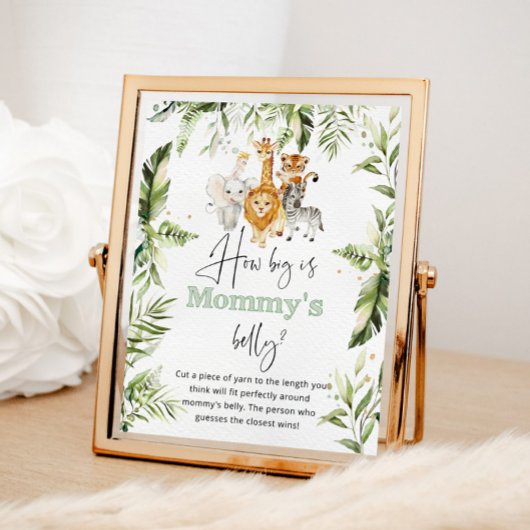 Safari-Tiere, wie groß das Bauchwild der Mama ist Poster