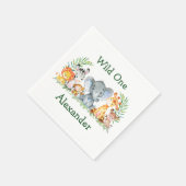 Safari-Tiere Wild 1. Geburtstag Serviette (Ecke)