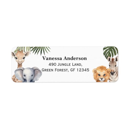 Safari Tiere Wild Ein Baby Boy Dusche Rückkehr (Vorne)