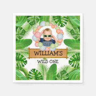 Safari-Tiere Wild One Geburtstag FOTO Serviette