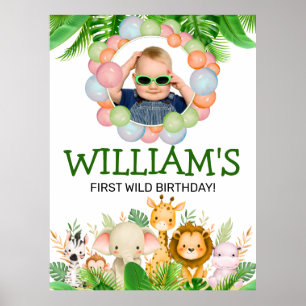 Safari-TIERE Wild One Geburtstags-FOTO  Poster