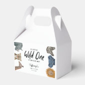 Safari Tiere Wild One ist auf dem Weg Babydusche Geschenkschachtel (Vorderseite)