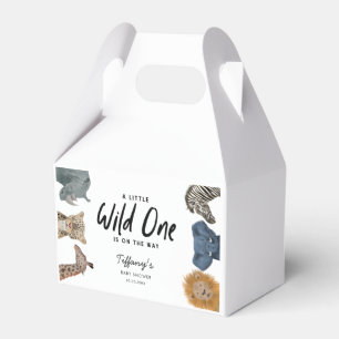 Safari Tiere Wild One ist auf dem Weg Babydusche Geschenkschachtel