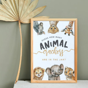 Safari-Tiere wilden ein modernes Baby-Duschwild Poster