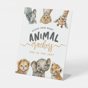 Safari-Tiere wilden ein modernes Baby-Duschwild Sockelschild