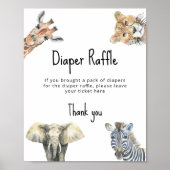 Safari-Tiere - Windeln Poster (Vorne)