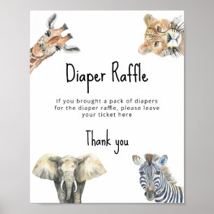 Safari-Tiere - Windeln Poster