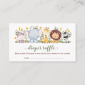 Safari Tiere Windeln Raffeln Tickets Jungle Boys Begleitkarte (Vorderseite)