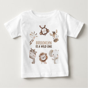 Safari-Tiere zum 1. Geburtstag Baby T-shirt