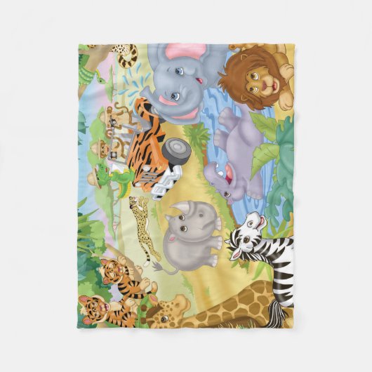 Safari-Tierflanell-Decke Fleecedecke (Vorderseite)