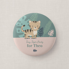 Safari-Tiger-Kindergeburtstagsgast-Button Button