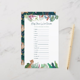 Safari Tiger Word Scramble Baby Showspiel