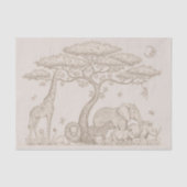 Safari Toile, Neutral Baby Wild Boho Adventure Seidenpapier (Vorderseite)