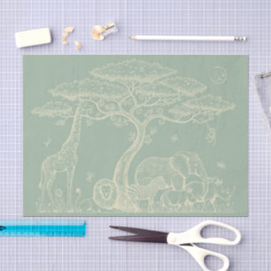 Safari Toilette, Neutral Grün Baby Wilde Abenteuer Seidenpapier