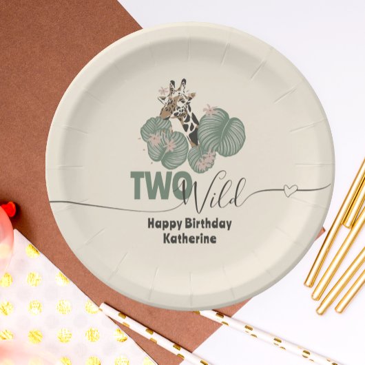 Safari Too Wild Giraffe Tier Geburtstag Pappteller