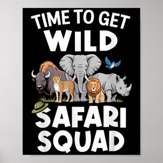 Safari Tour Guide Safari Tiere Zeit, um wild zu we Poster