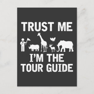 Safari Tour Guide Zoo Postkarte