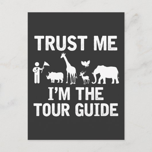 Safari Tour Guide Zoo Postkarte (Vorderseite)