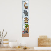 Safari Train Animals Growth Chart Behielt auf 8x44 Poster (Küche)