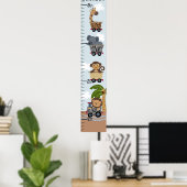 Safari Train Animals Growth Chart Behielt auf 8x44 Poster (Heimbüro)