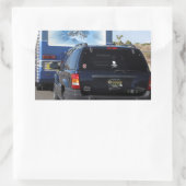 Safari Trek 1999 Blue Classic RV Motorhome Jeep Rechteckiger Aufkleber (Tasche)