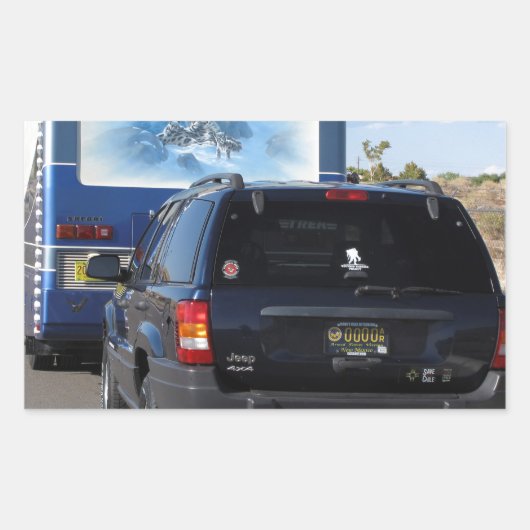 Safari Trek 1999 Blue Classic RV Motorhome Jeep Rechteckiger Aufkleber (Vorderseite)