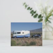 Safari Trek 1999 Blue Classic RV Motorhome Postkarte (Stehend Vorderseite)