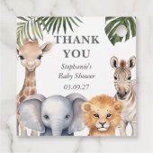 Safari Tropical Animals Baby Boy Dusche Gefallen Geschenkanhänger (Rückseite)