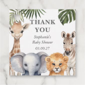 Safari Tropical Animals Baby Boy Dusche Gefallen Geschenkanhänger (Vorderseite)