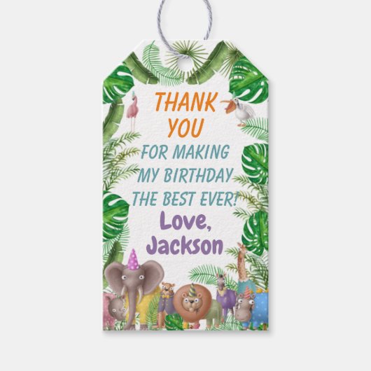 Safari Tropical Gift Tags Geschenkanhänger (Vorderseite)