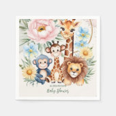 Safari Tropical Jungle Animals Baby Dusche Serviette (Vorderseite)