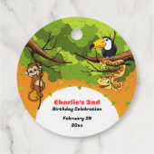 Safari Tropical Jungle Animals Cartoon Vielen Dank Geschenkanhänger (Rückseite)