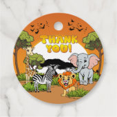Safari Tropical Jungle Animals Cartoon Vielen Dank Geschenkanhänger (Vorderseite)