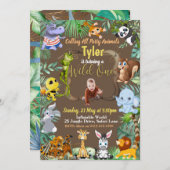 Safari Tropical zum Geburtstag Einladung (Vorne/Hinten)