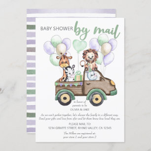 Safari Truck und Niedlichen Tiere Baby Shooter by  Einladung