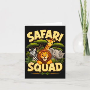Safari-Trupp süße Zoo-Dschungeltiere Crew-Design Karte