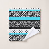 Safari: Türkis Badhandtuch Set (Waschlappen)