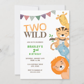 Safari Two Wild 2. Geburtstag Einladung
