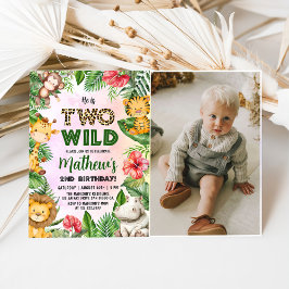 Safari Two Wild 2. Geburtstag Foto Einladung