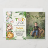 Safari Two Wild Birthday Foto Einladung (Vorderseite)