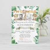 Safari Two Wild Birthday Party Einladung (Stehend Vorderseite)