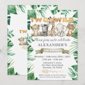 Safari Two Wild Birthday Party Einladung (Vorne/Hinten)