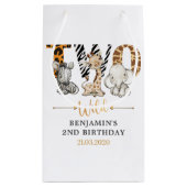 Safari Two Wild Birthday Party Kleine Geschenktasc Kleine Geschenktüte (Rückseite)