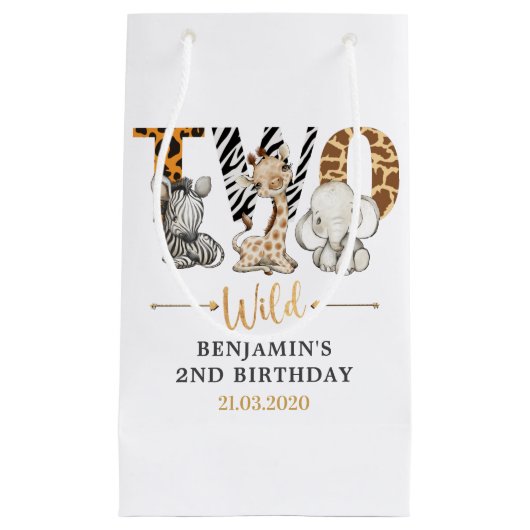 Safari Two Wild Birthday Party Kleine Geschenktasc Kleine Geschenktüte (Vorderseite)
