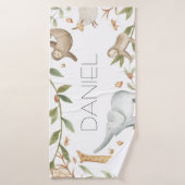 Safari-Waldtiere personalisierten Kinderhandtuch Badehandtuch (Badehandtuch)