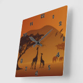 Safari Wall Clock Quadratische Wanduhr (Winkel)