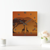 Safari Wall Clock Quadratische Wanduhr (Zuhause)