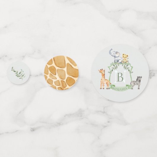 Safari-Wappen Konfetti (Rückseiten)