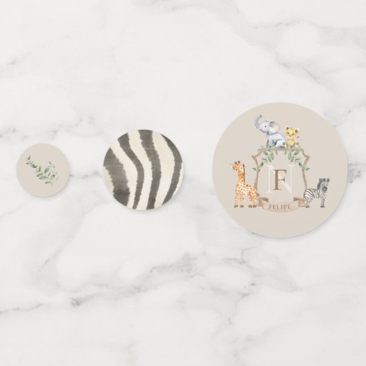 Safari-Wappen Konfetti (Vorderseiten)