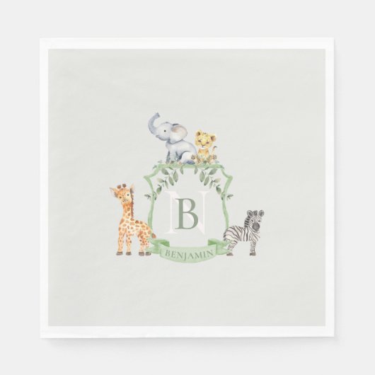 Safari-Wappen Serviette (Vorderseite)